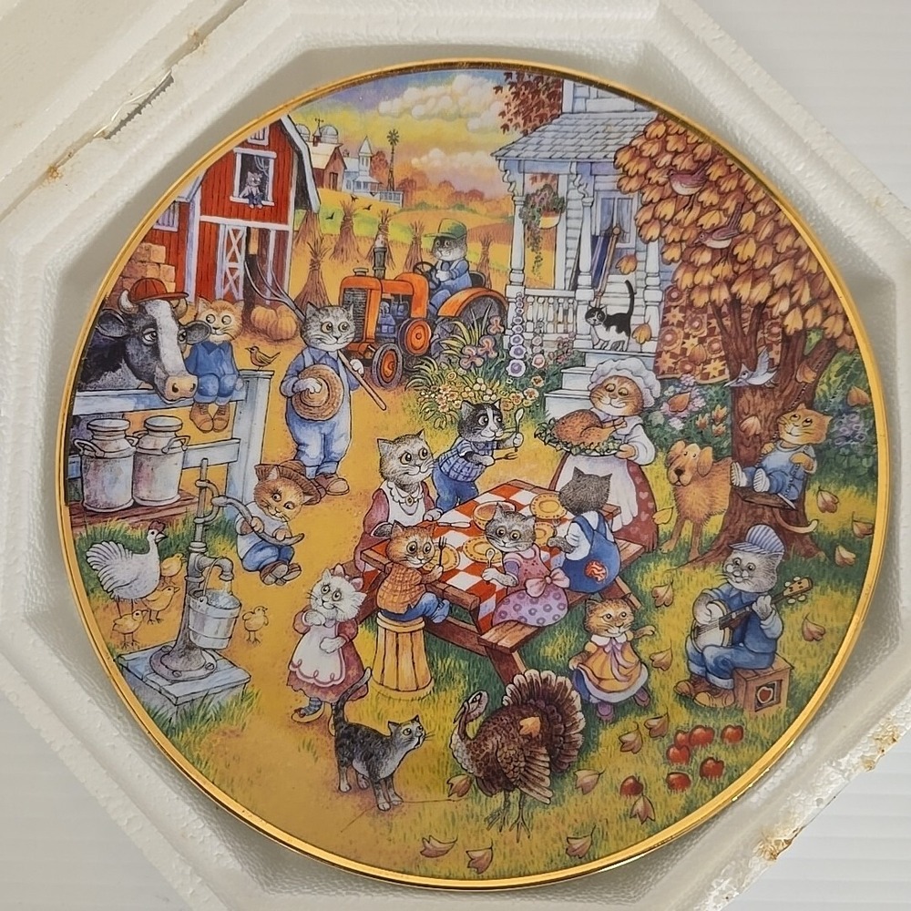 Franklin Mint‎ A Purrfect Feast Porcelain Plate Bill Bell Limited Edition #3651